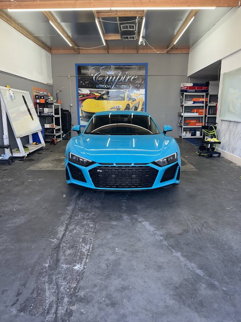 Sports coupe in the workshop in the public Google Maps gallery